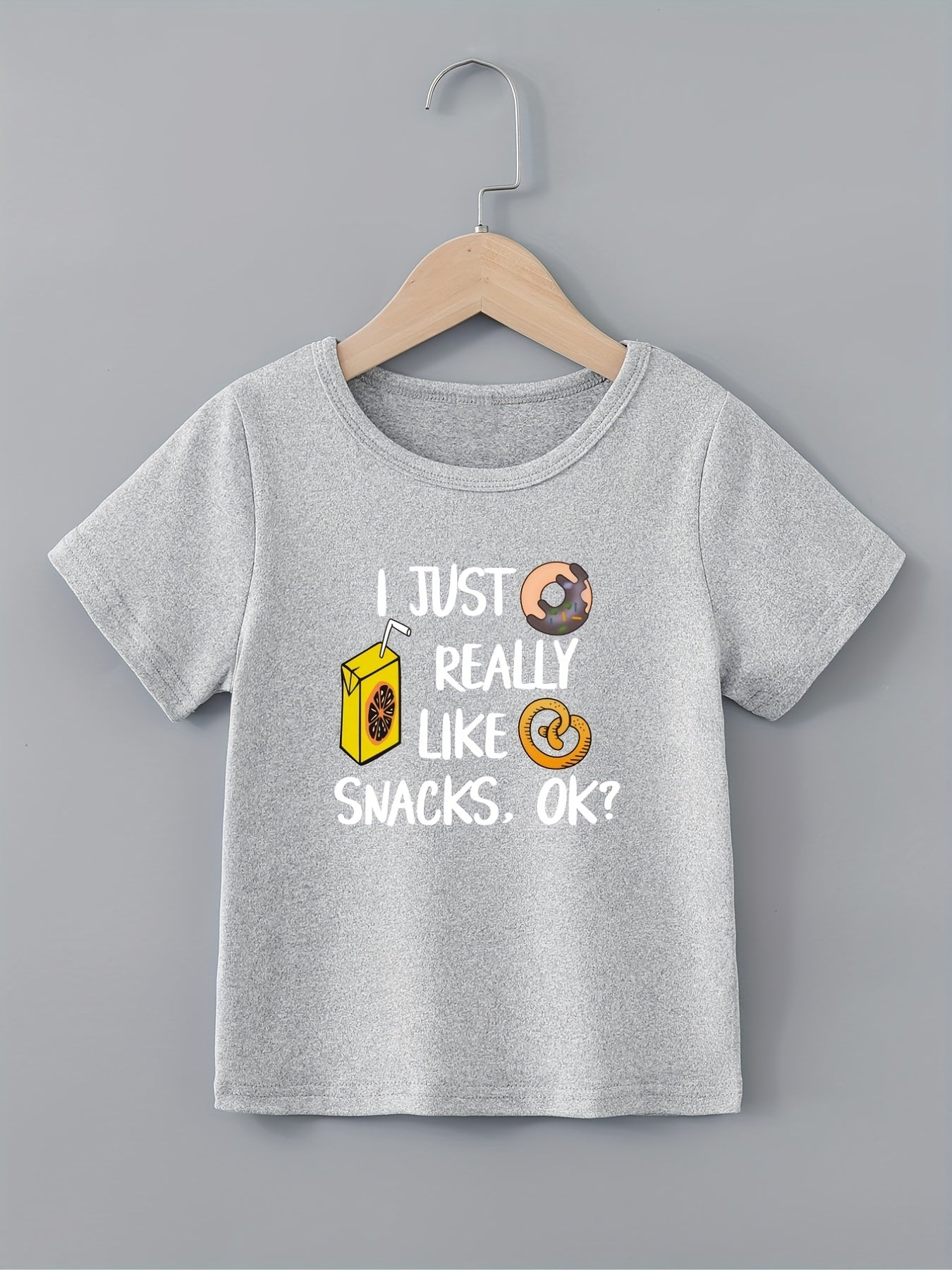 Fun Snack Lover's Tee - Boys' Creative T-Shirt - Lightweight, Comfy, Short Sleeve, Crew Neck, Casual Summer Kids Clothing for Boys