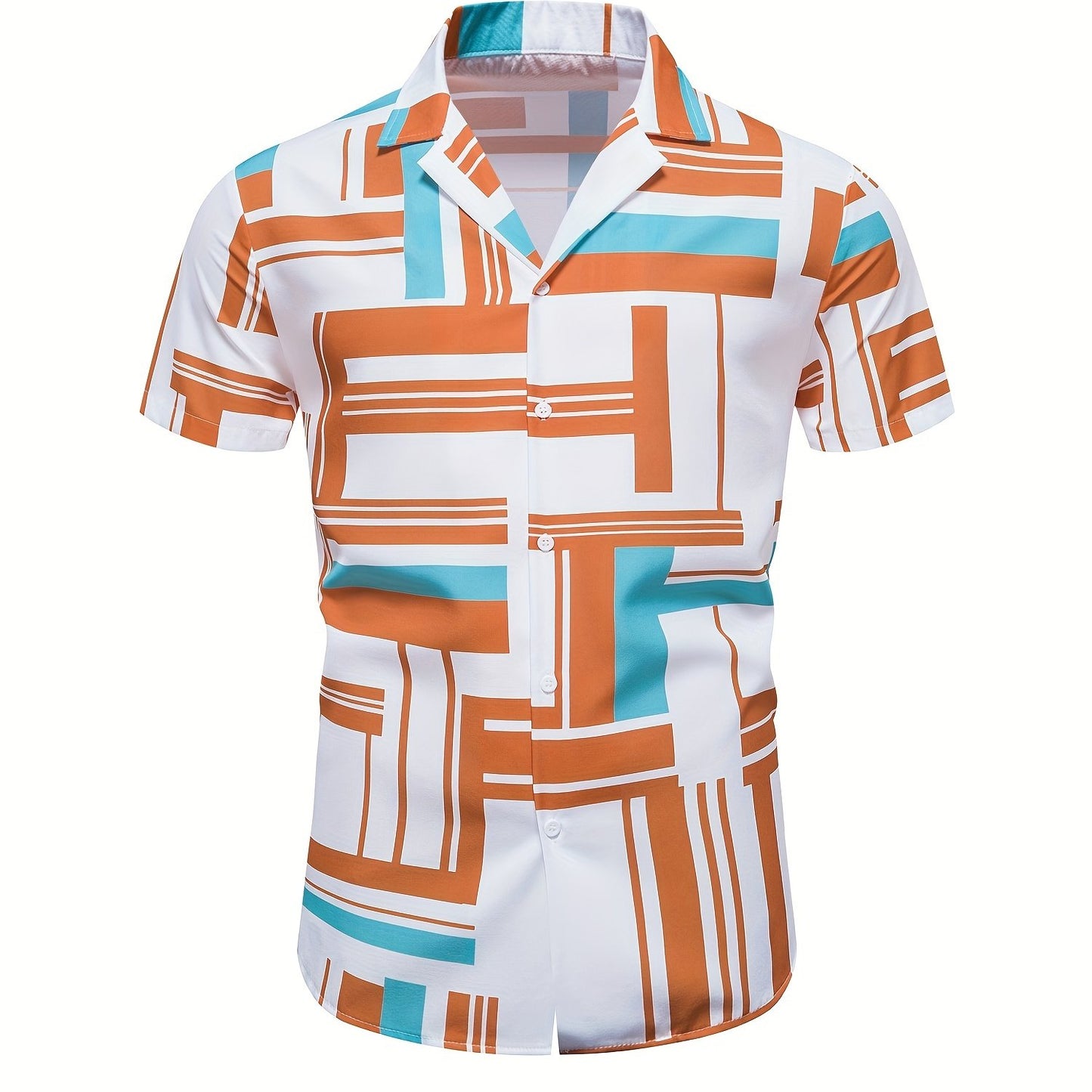 Men's Shirt, Causal Lapel Short Sleeve Shirts For Men Summer