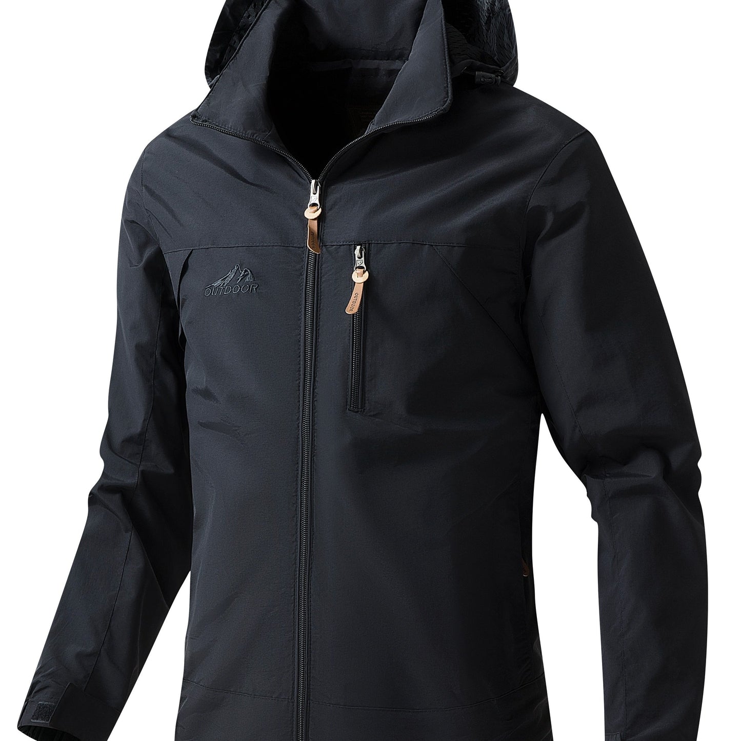 Water-Resistant Hooded Jacket for Men - Outdoor Sports Jacket for Spring and Autumn - Windproof, Breathable, and Lightweight - Ideal for Hiking, Camping, and Cycling