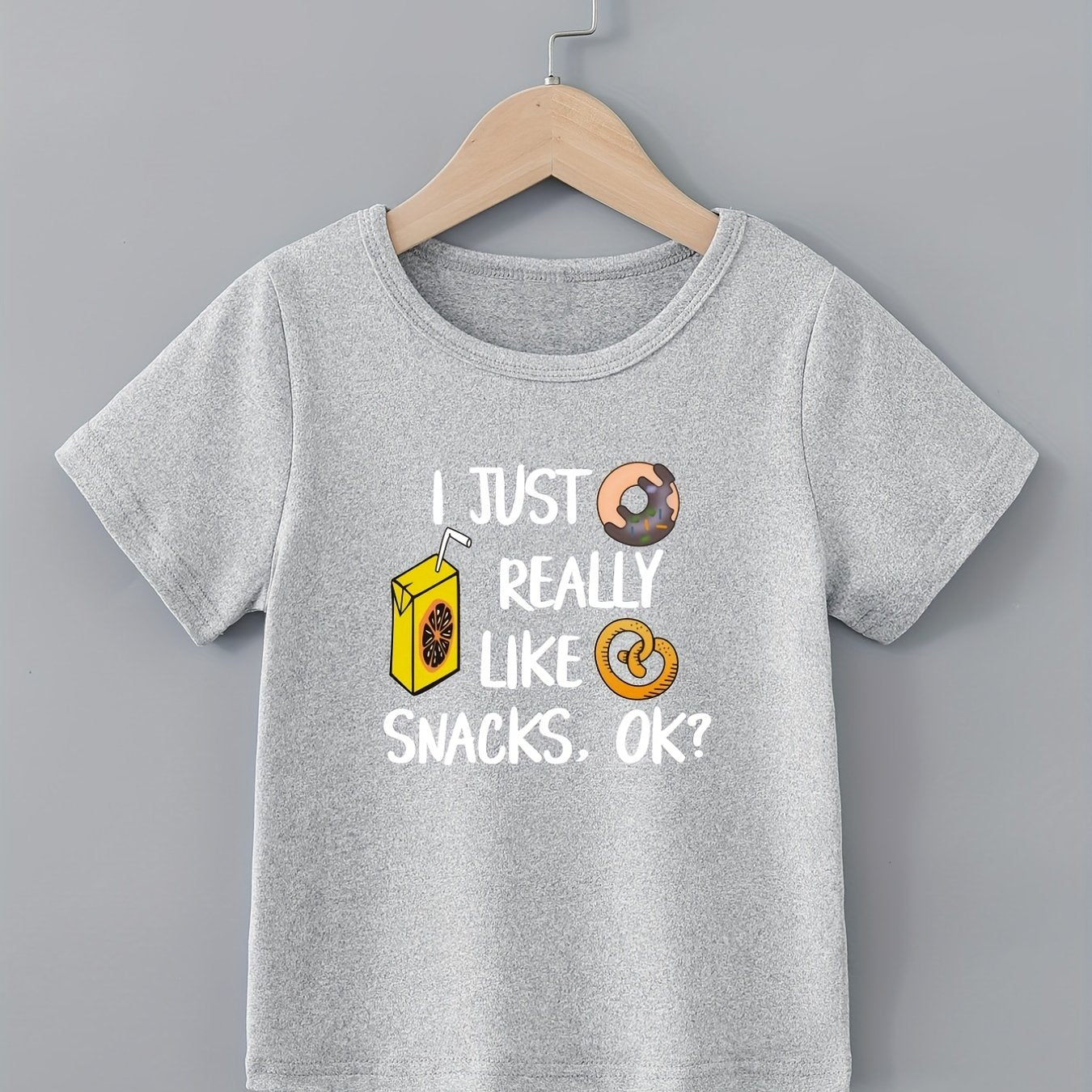 Fun Snack Lover's Tee - Boys' Creative T-Shirt - Lightweight, Comfy, Short Sleeve, Crew Neck, Casual Summer Kids Clothing for Boys