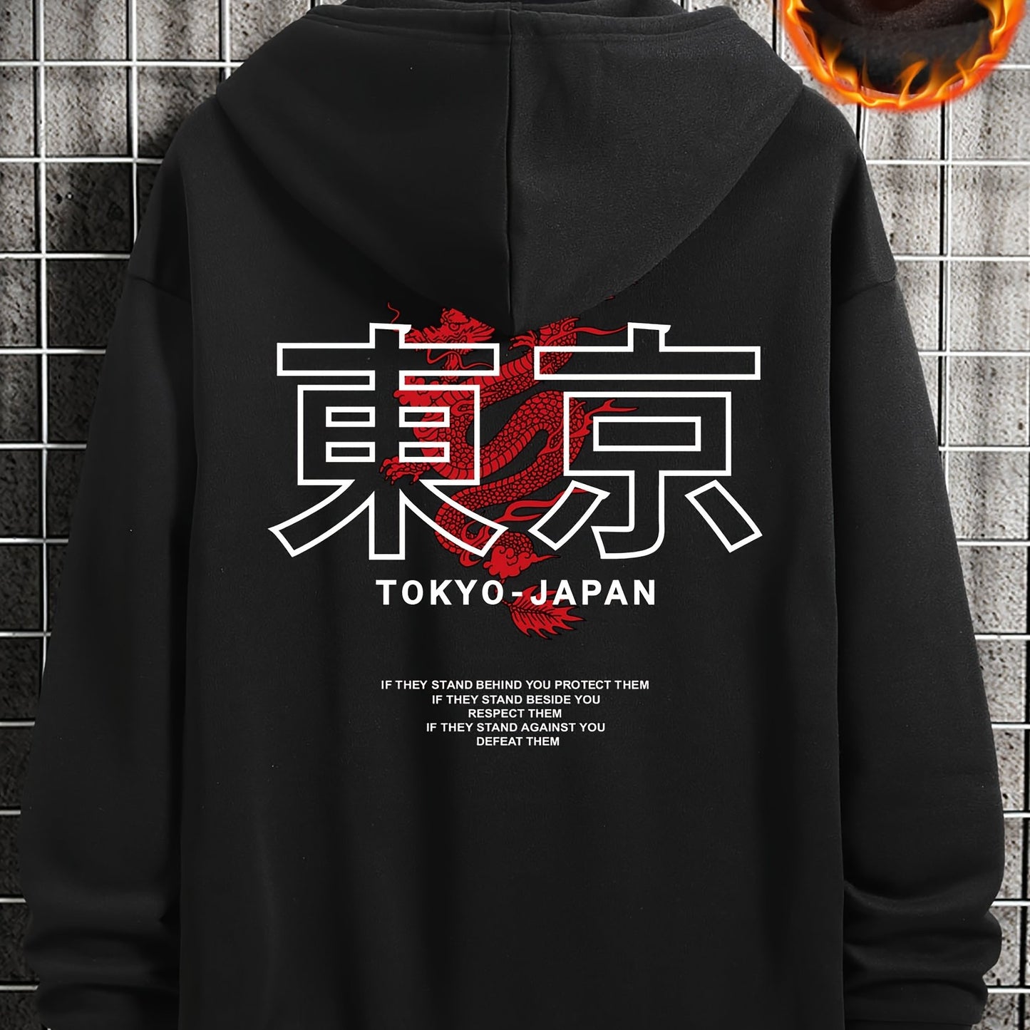 Tokyo Print Hoodie, Cool Hoodies For Men, Men's Casual Graphic Design Hooded Sweatshirt Streetwear For Winter Fall, As Gifts