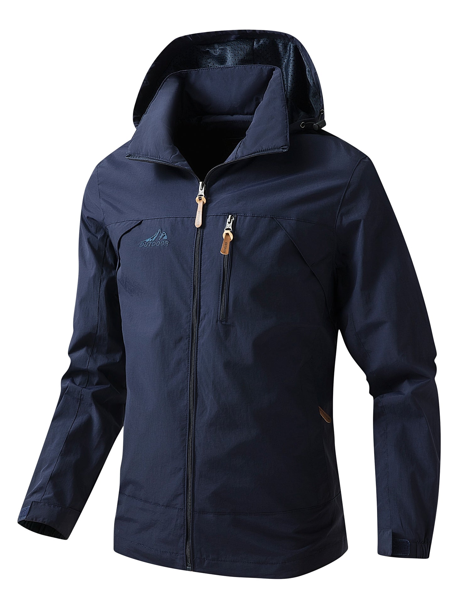 Water-Resistant Hooded Jacket for Men - Outdoor Sports Jacket for Spring and Autumn - Windproof, Breathable, and Lightweight - Ideal for Hiking, Camping, and Cycling