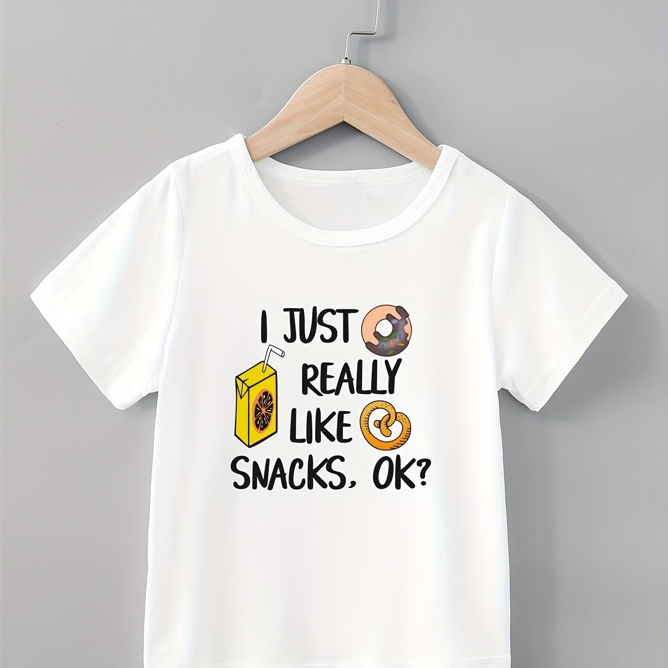 Fun Snack Lover's Tee - Boys' Creative T-Shirt - Lightweight, Comfy, Short Sleeve, Crew Neck, Casual Summer Kids Clothing for Boys