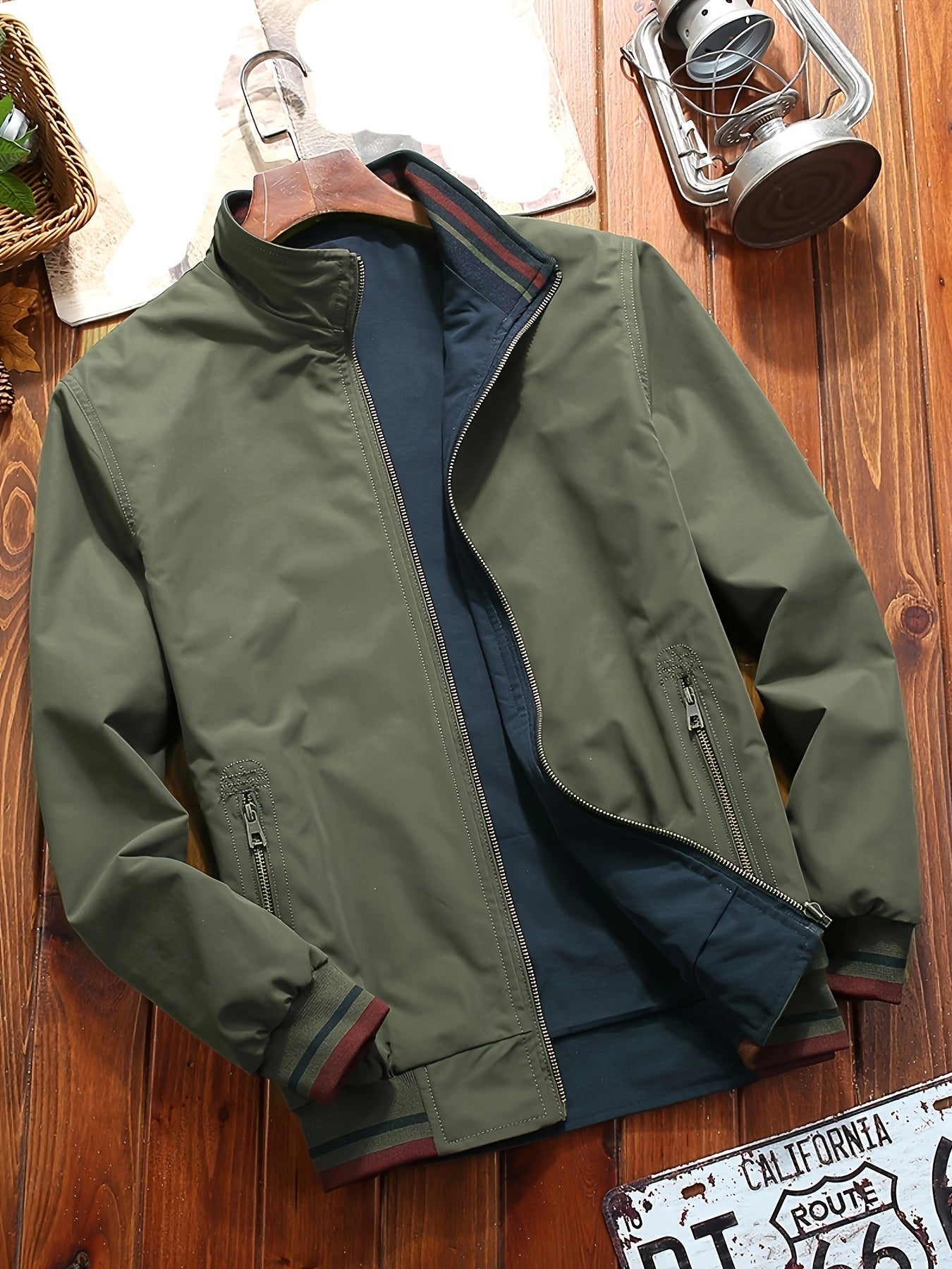 Windbreaker Sports Coat for Men - Water-Resistant, Zipper Pockets, Ribbed Cuff, Lapel Design, Daily Wear, Casual, Outdoor, and Athletic Activities