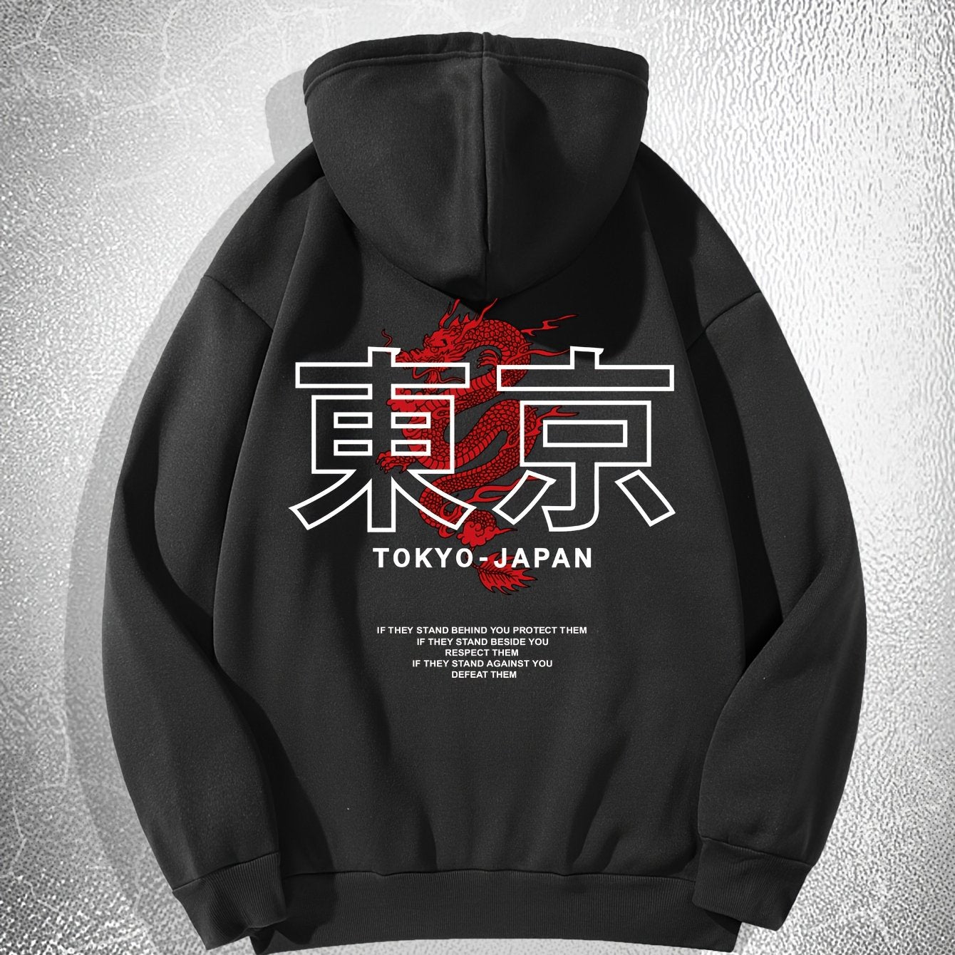 Tokyo Print Hoodie, Cool Hoodies For Men, Men's Casual Graphic Design Hooded Sweatshirt Streetwear For Winter Fall, As Gifts