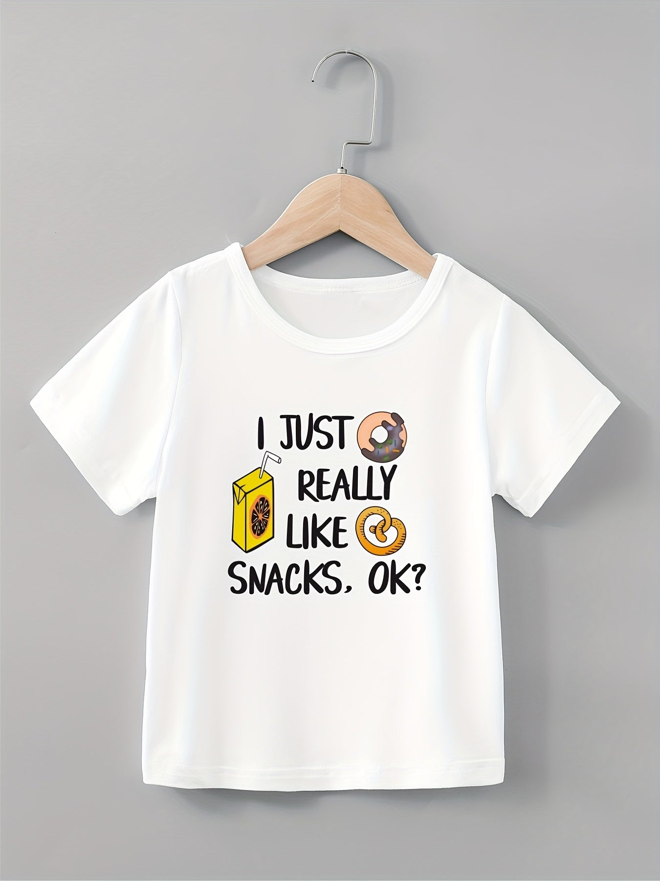Fun Snack Lover's Tee - Boys' Creative T-Shirt - Lightweight, Comfy, Short Sleeve, Crew Neck, Casual Summer Kids Clothing for Boys