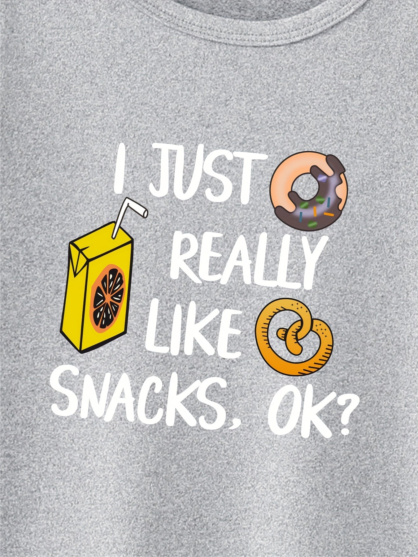 Fun Snack Lover's Tee - Boys' Creative T-Shirt - Lightweight, Comfy, Short Sleeve, Crew Neck, Casual Summer Kids Clothing for Boys