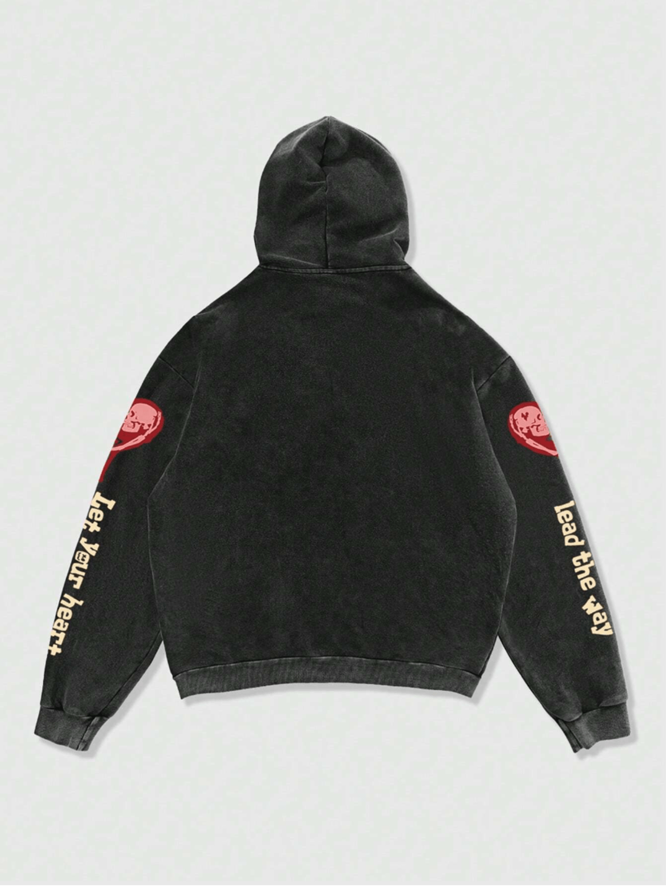 Let your heart lead the way Retro Y2K Hoodie Gothic Casual Alphabet Blast Print Pattern Skull Fashion Hoodie Men Harajuku Men Clothing