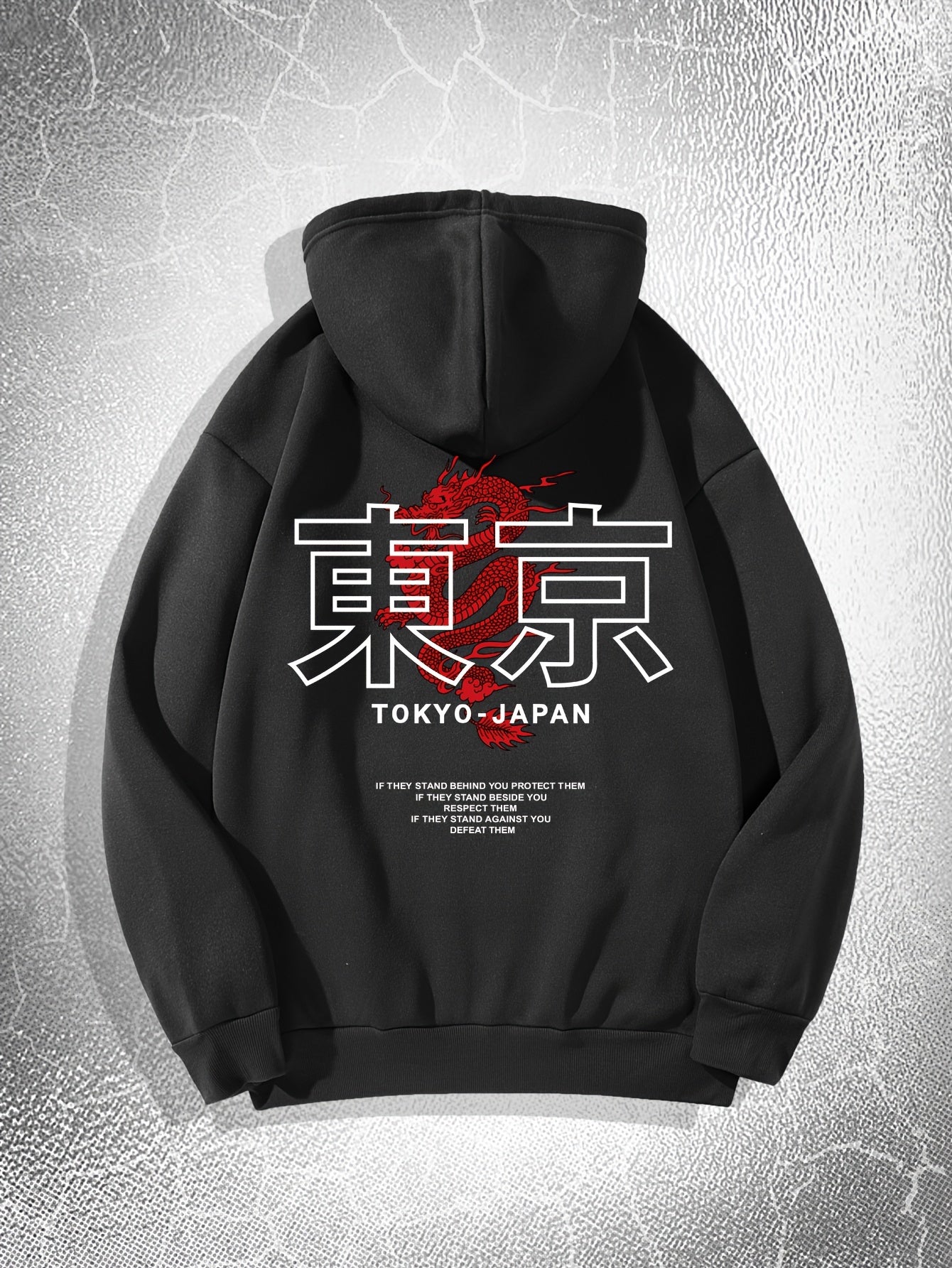 Tokyo Print Hoodie, Cool Hoodies For Men, Men's Casual Graphic Design Hooded Sweatshirt Streetwear For Winter Fall, As Gifts