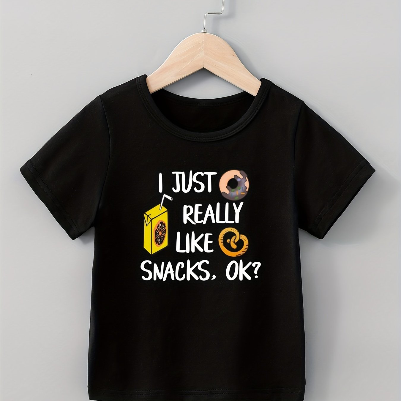 Fun Snack Lover's Tee - Boys' Creative T-Shirt - Lightweight, Comfy, Short Sleeve, Crew Neck, Casual Summer Kids Clothing for Boys