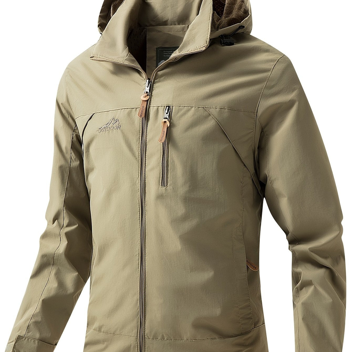 Water-Resistant Hooded Jacket for Men - Outdoor Sports Jacket for Spring and Autumn - Windproof, Breathable, and Lightweight - Ideal for Hiking, Camping, and Cycling