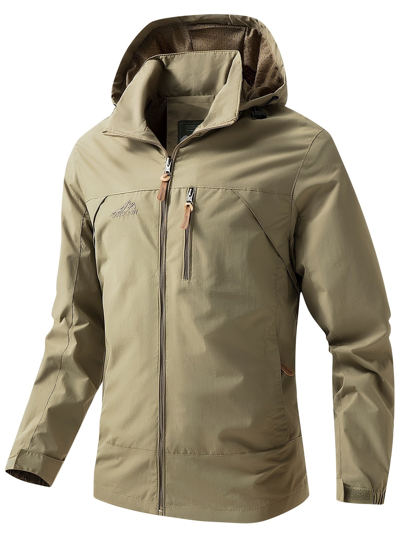 Water-Resistant Hooded Jacket for Men - Outdoor Sports Jacket for Spring and Autumn - Windproof, Breathable, and Lightweight - Ideal for Hiking, Camping, and Cycling