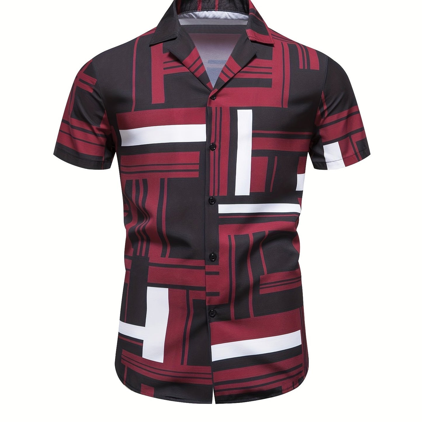 Men's Shirt, Causal Lapel Short Sleeve Shirts For Men Summer