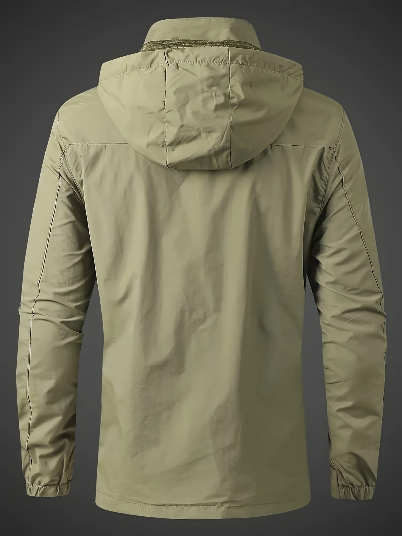 Water-Resistant Hooded Jacket for Men - Outdoor Sports Jacket for Spring and Autumn - Windproof, Breathable, and Lightweight - Ideal for Hiking, Camping, and Cycling