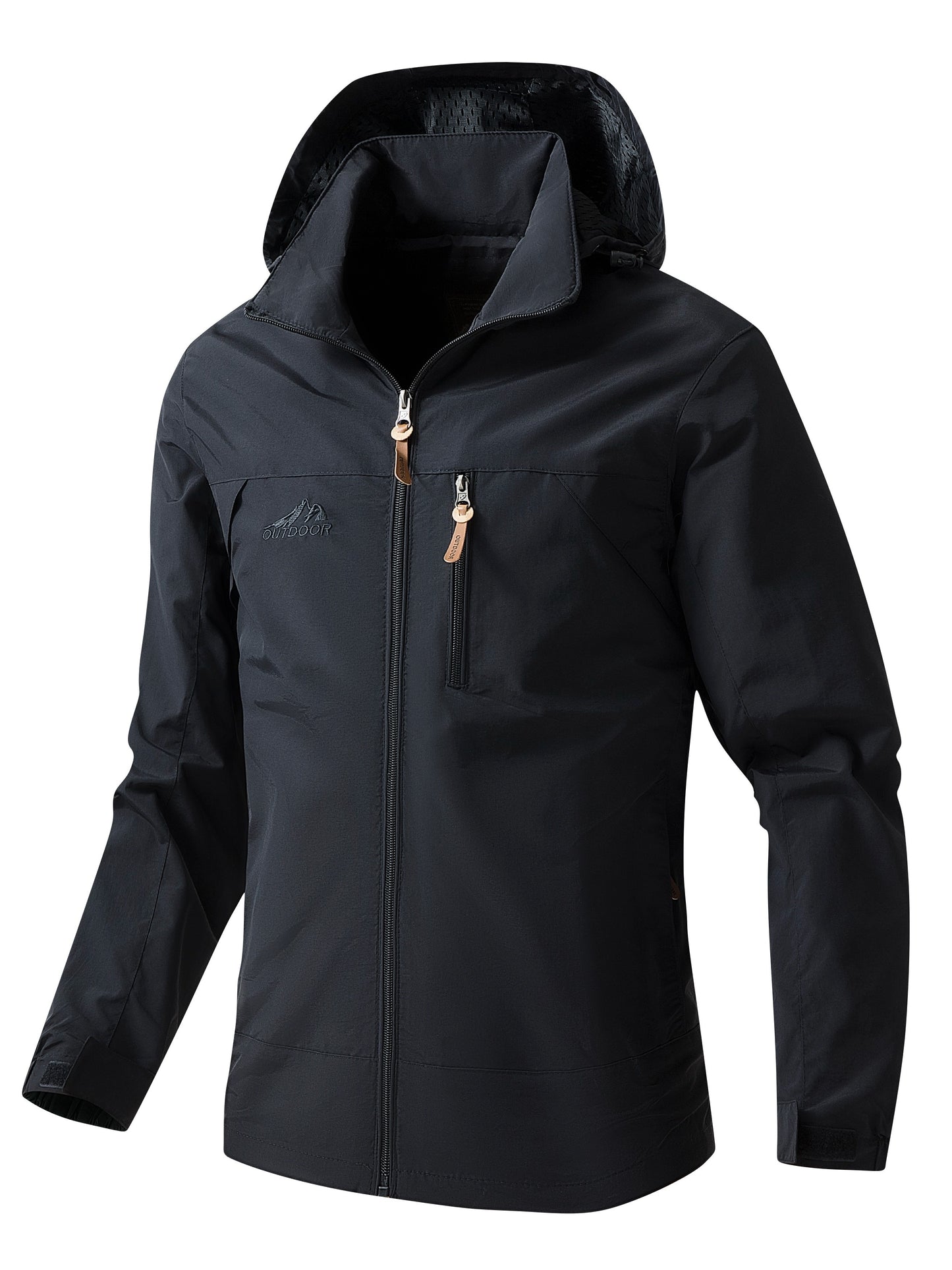 Water-Resistant Hooded Jacket for Men - Outdoor Sports Jacket for Spring and Autumn - Windproof, Breathable, and Lightweight - Ideal for Hiking, Camping, and Cycling