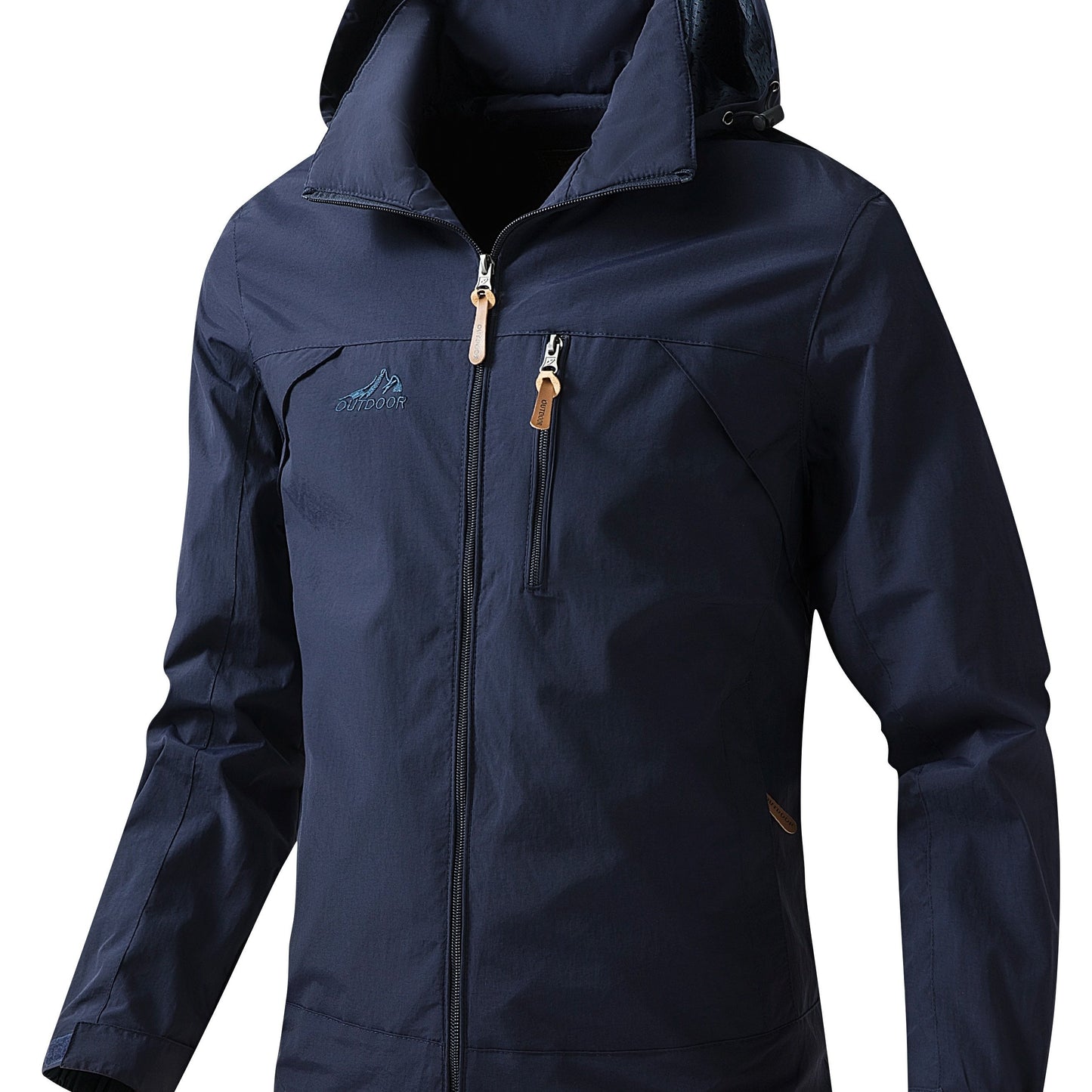 Water-Resistant Hooded Jacket for Men - Outdoor Sports Jacket for Spring and Autumn - Windproof, Breathable, and Lightweight - Ideal for Hiking, Camping, and Cycling