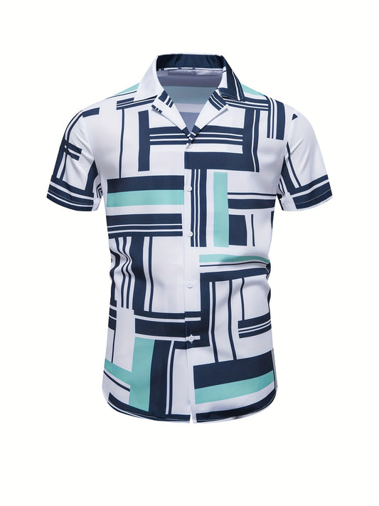 Men's Shirt, Causal Lapel Short Sleeve Shirts For Men Summer