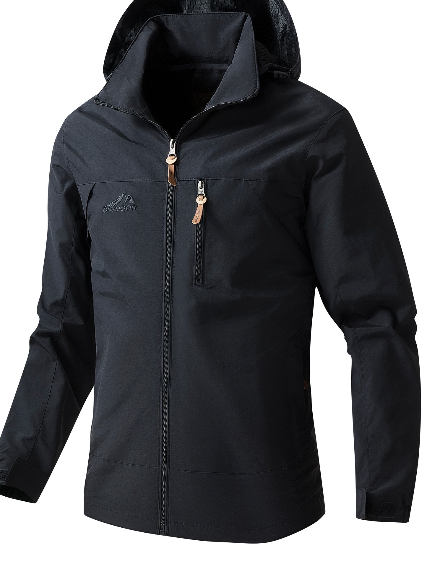 Water-Resistant Hooded Jacket for Men - Outdoor Sports Jacket for Spring and Autumn - Windproof, Breathable, and Lightweight - Ideal for Hiking, Camping, and Cycling